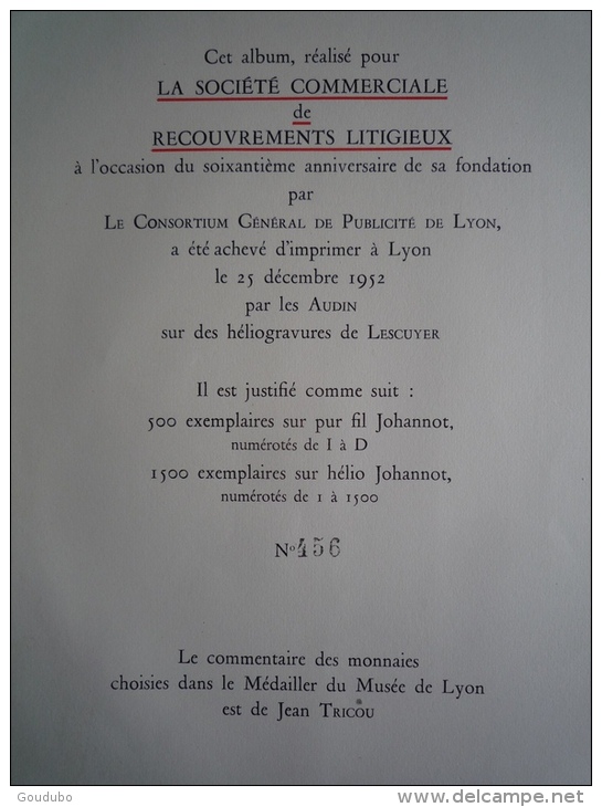 Monnaies Grecques J.L Vaudoyer EO 1952 N°456 Marc Robert Héliogravures Lescuyer.Voir Photos. - Livres & Logiciels