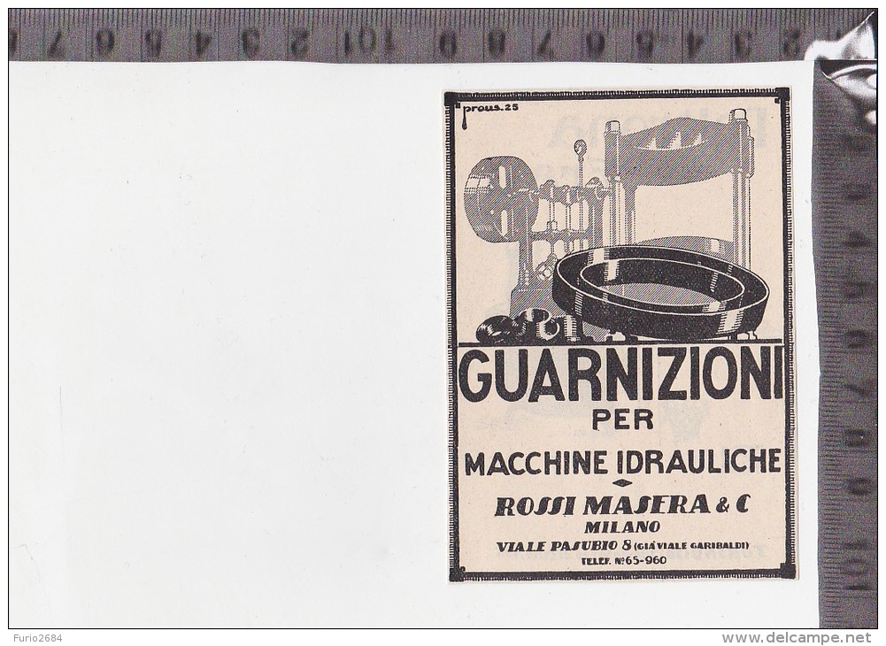 CO-822 MILANO ROSSI MASERA &amp; C. GUARNIZIONI PER MACCHINE IDRAULICHE PUBBLICITA - Autres & Non Classés