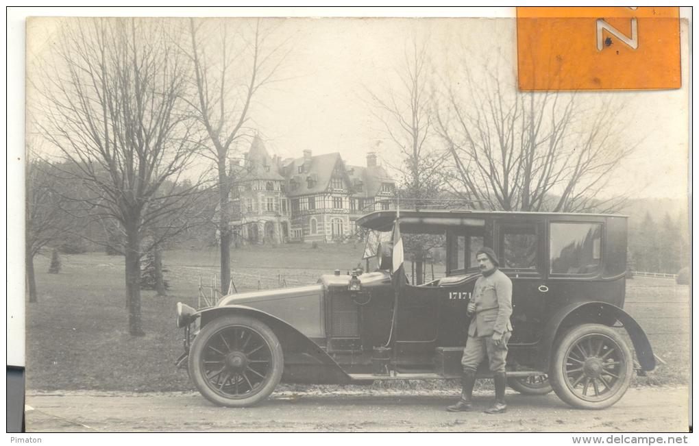 CARTE PHOTO , Pli En Bas à Gauche ( Voir Scan )voiture Avec Militaire - Guerre 1914-18