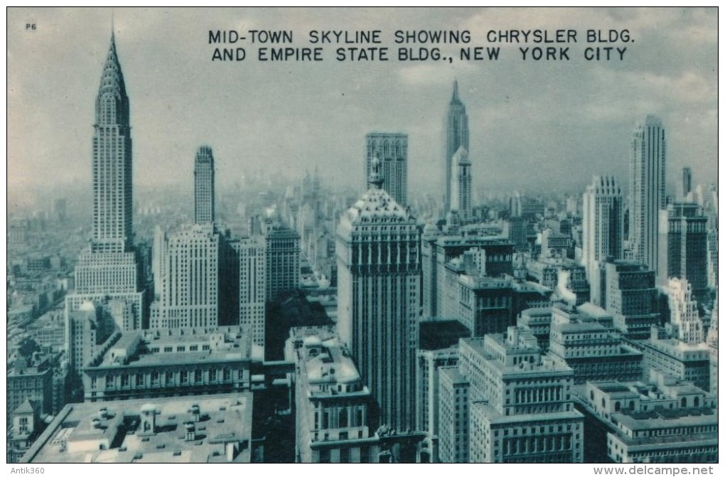 CPSM ETATS-UNIS - USA - New York - Mid-town Skyline Showing Chrysler Building And Empire State Building - Empire State Building