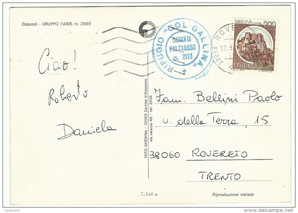 1982, Dolomiti - Gruppo Fanis. - Bolzano (Bozen)