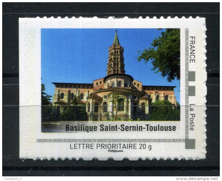 Basilique Saint Sernin Toulouse .  Adhésif Neuf ** . Collector " MIDI PYRENEES  " 2009 - Collectors