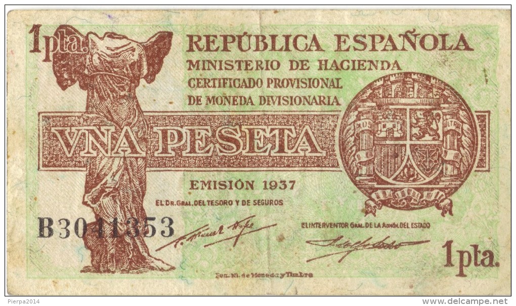 Republica Espanola , 1937 , 1 Peseta - 1-2 Pesetas