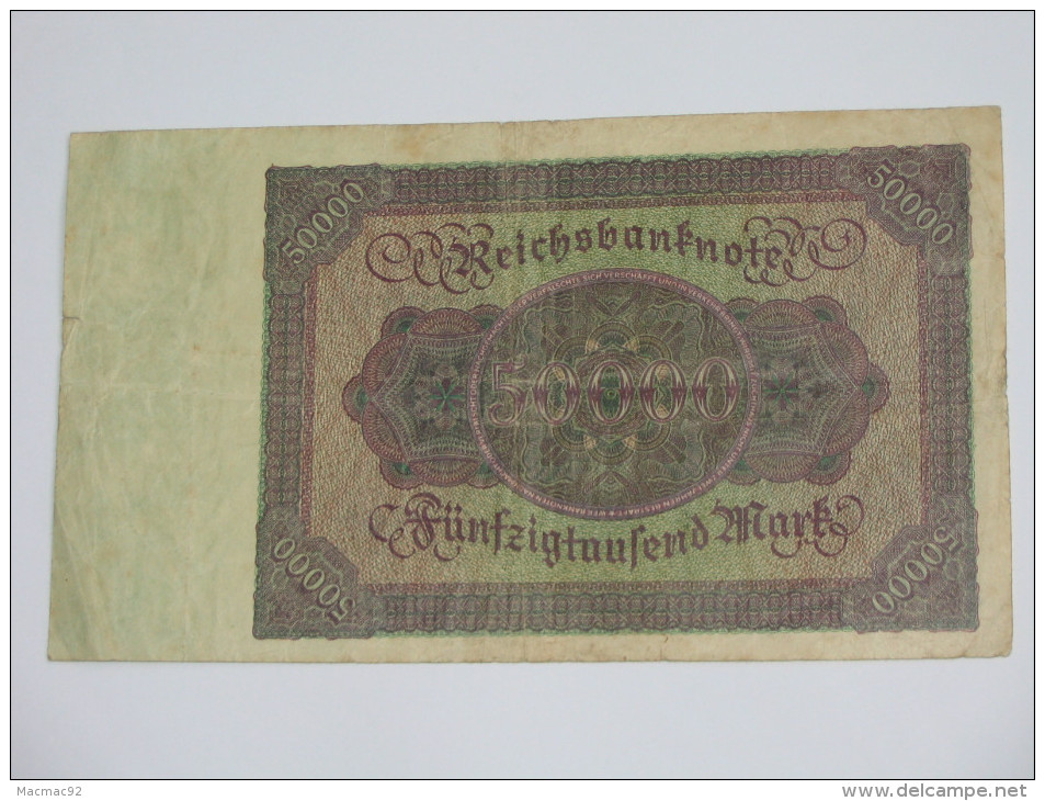 50 000 Funfzigtaufend Mark - Reichsbanknote  Berlin 1922  - Germany  - Allemagne **** EN ACHAT IMMEDIAT **** - 50000 Mark