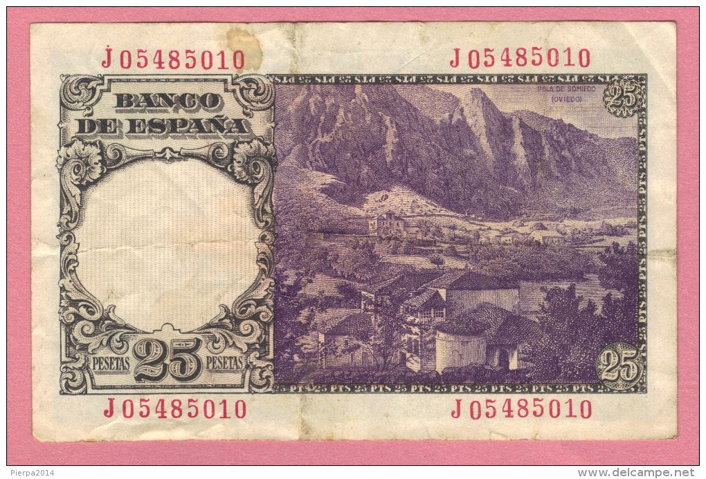 BILLETE DE ESPAÑA DE 25 PTAS DEL 19/02/1946 SERIE J - 25 Pesetas