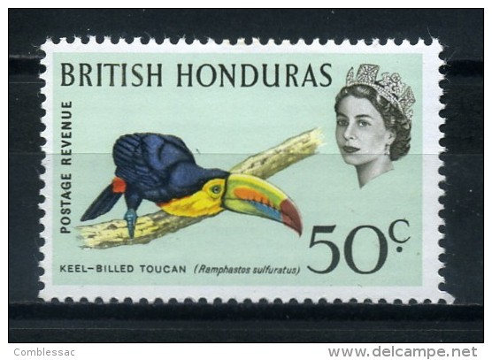BRITISH  HONDURAS   1962    Various Designs  50c  Keel-billed  Toucan   MH - Honduras Británica (...-1970)