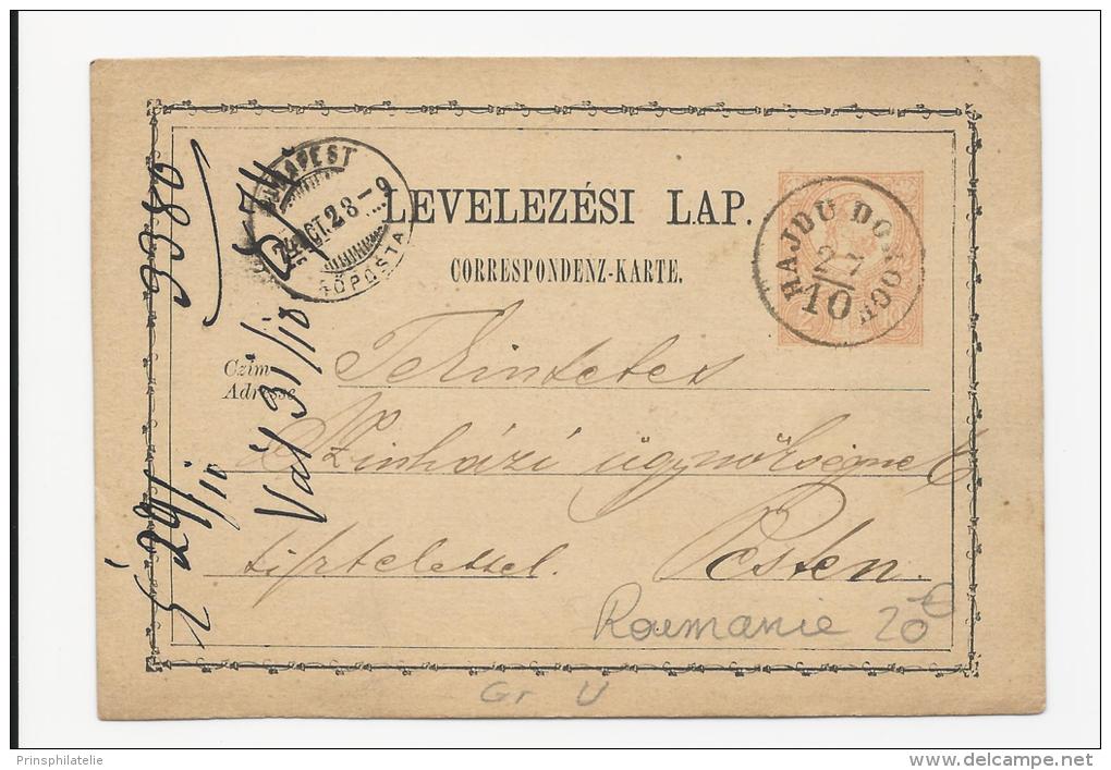 ENTIER D' AUTRICHE OBLITERE EN ROUMANIE 1874 ROMANIA AUSTRIA LETTRE COVER - Marcophilie