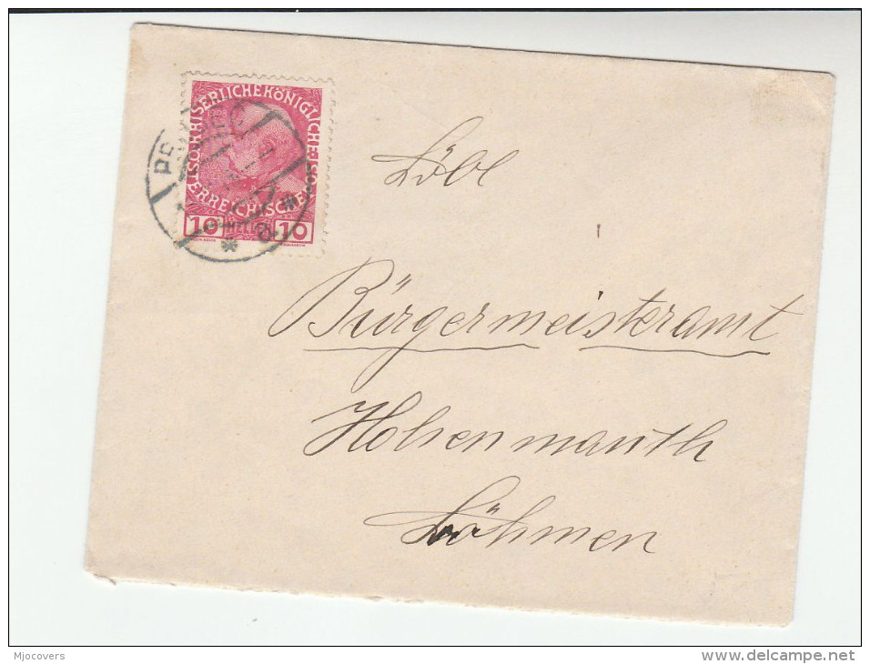 1918? Prosec AUSTRIA (czech)  COVER 10h Stamps Czechoslovakia - Lettres & Documents