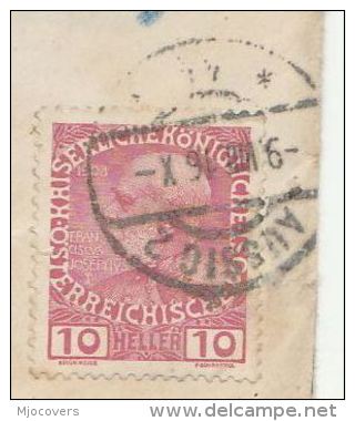 1916 Usti Nad Labem Aussig AUSTRIA (czech)  COVER 10h Stamps Czechoslovakia - Covers & Documents
