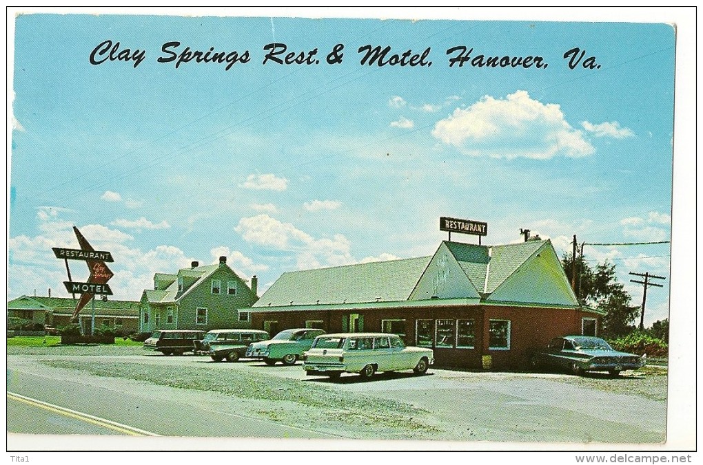 S2098 - Clay Springs Rest. & Motel. Hanover.Va - Richmond