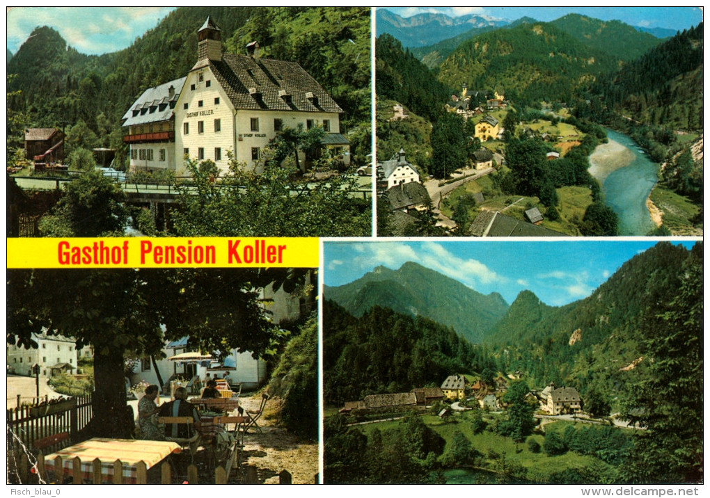 AK Steiermark 8924 Wildalpen Gasthof Pension Koller Salza Gastgarten Gasthaus Österreich Austria Autriche Ansichtskarte - Wildalpen