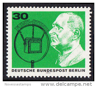 !a! BERLIN 1973 Mi. 456 MNH SINGLE - Broadcast In Germany - Unused Stamps