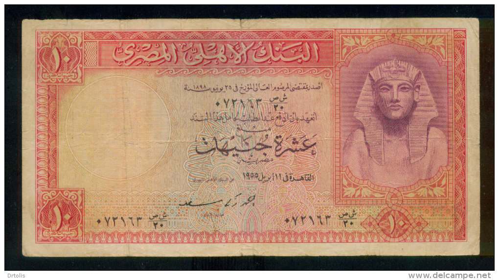 EGYPT / 10 POUNDS / P 32 / 11 APRIL1955  / NM : 20 / SIG. AHMED ZAKI SAAD - Egypte