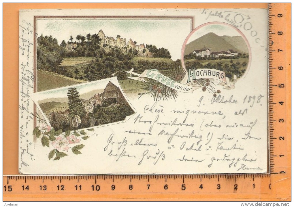 EMMENDINGEN: Litho Multi Vues Gruss Von Der Hochburg - Emmendingen