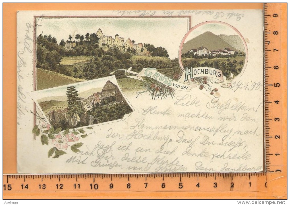 EMMENDINGEN: Litho Multi Vues Gruss Von Der Hochburg - Emmendingen