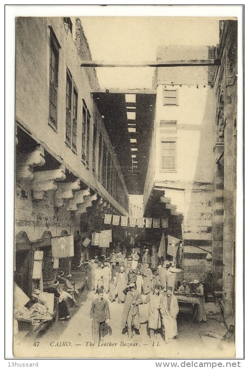 Carte Postale Ancienne Egypte - Le Caire. The Leather Bazaar - Bazars De Cuirs, Commerce, Marché - Le Caire