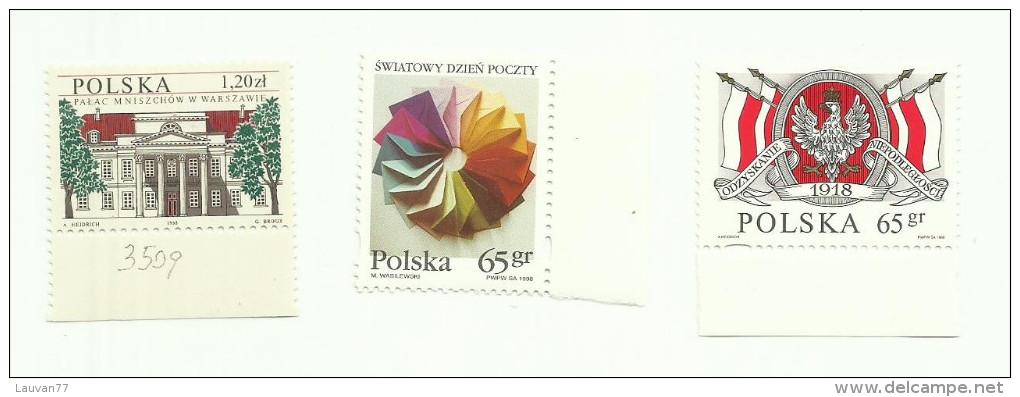 Pologne  N°3509, 3511, 3513 Neufs - Neufs