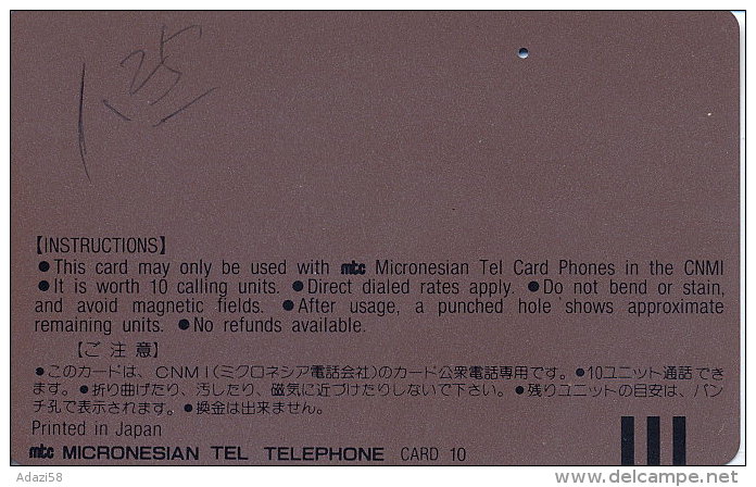 North Marianes Is. MTC Micronesian Telecom. Corp. SAIPAN "Tree" 1993   10 Units T=20,000ex Used - Noordelijke Marianen