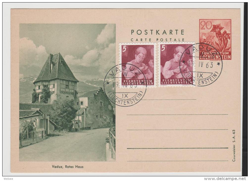 Lie009/ LIECHTENSTEIN -  P 30 Aufgewertet Auf 30 Rp 1963 - Enteros Postales