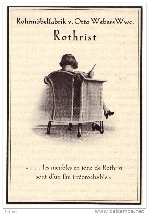 Original Werbung - 1927 -  Rohrmöbelfabrik Rothrist In Zürich , Otto Weber !!! - Altri & Non Classificati