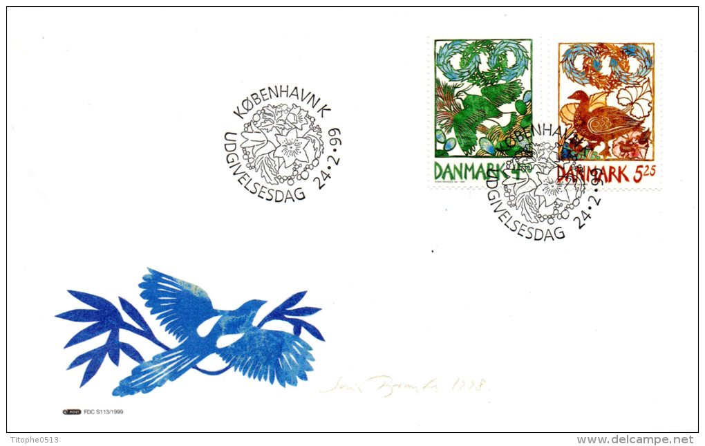 DANEMARK. N°1210-1 De 1999 Sur Enveloppe 1er Jour (FDC). Oie Sauvage/Vanneau. - Oies