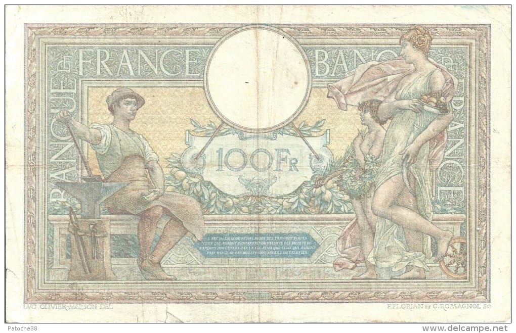 Billet 100 Francs Luc Olivier Merson - 100 F 1908-1939 ''Luc Olivier Merson''