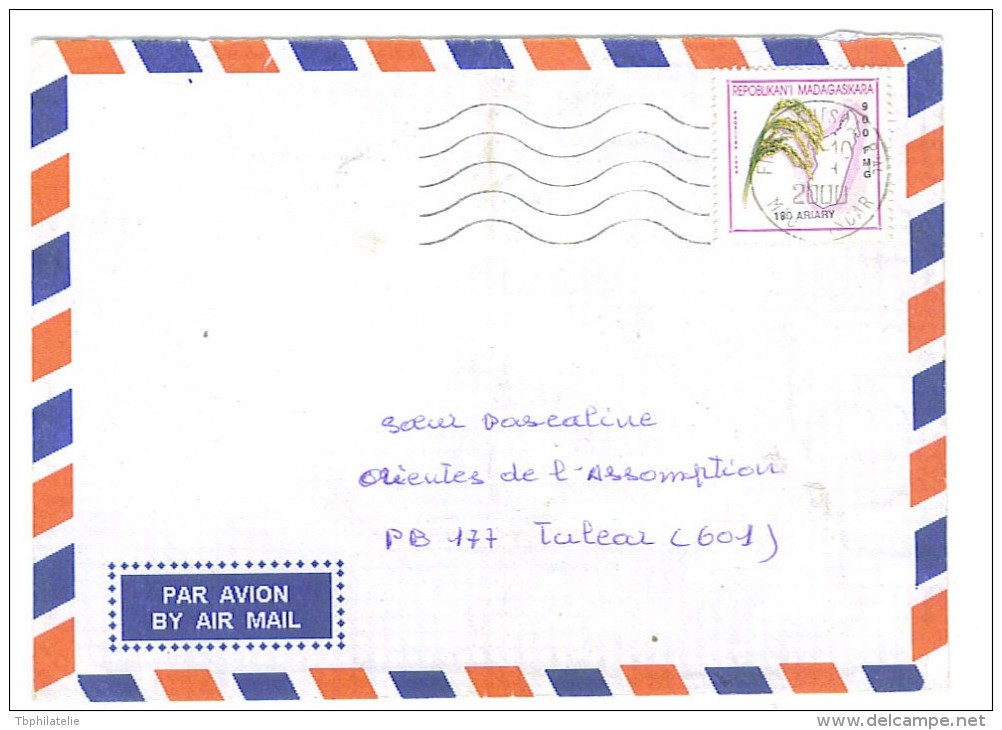 VEND TIMBRE DE MADAGASCAR N° 2583 SUR LETTRE , COTE : ? , !!!! (g) - Madagascar (1960-...)