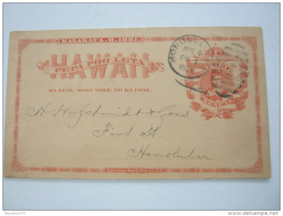 1892, Polstal Stationary Used - Hawai