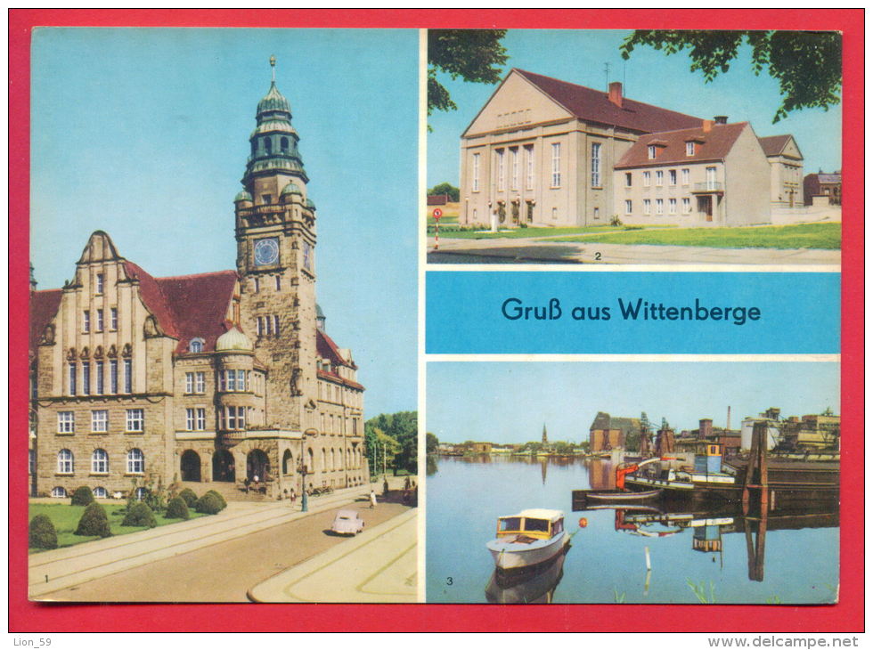 159236 / Wittenberge - CAR , BOAT , RATHAUS , KULTURHAUS , HAFEN - Germany Allemagne Deutschland Germania - Wittenberge