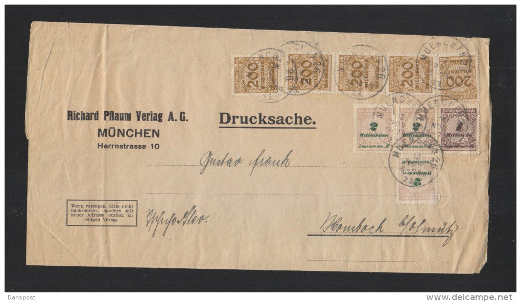 Dt. Reich Streifband 1923 München - Briefe U. Dokumente