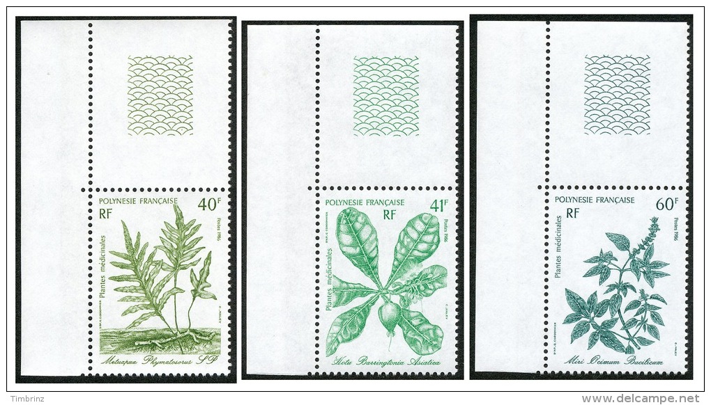 POLYNESIE 1986 - Yv. 268 à 270 ** SUP Cdf  Faciale= 1,42 EUR - Plantes Médicinales (3 Val.) ..Réf.POL21800 - Ungebraucht