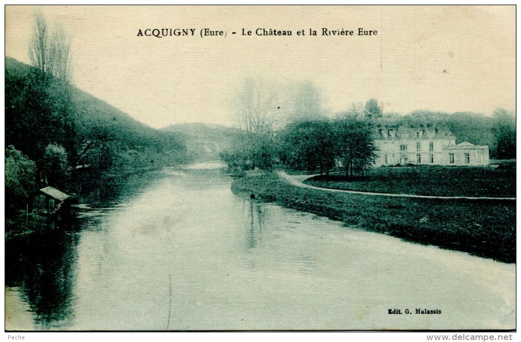 N°2107A -cpa Acquigny -le Château Et La Rivière Eure- - Acquigny