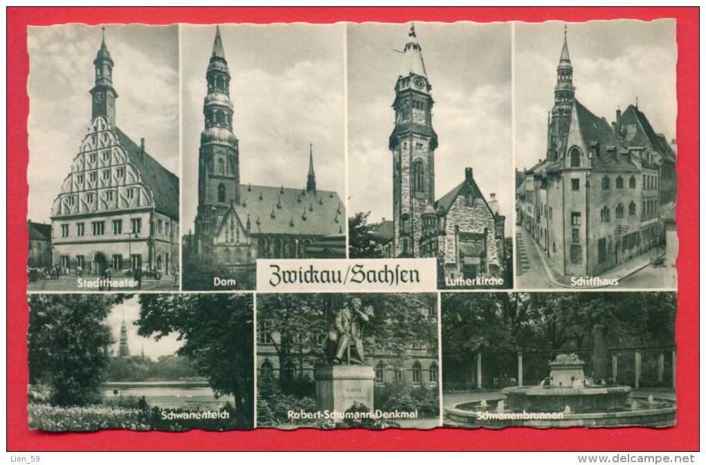 159259 /  Zwickau - Robert Schumann ( German Composer ) Denkmal , STADTTHEATER , DOM , LUTHERKIRCHE  - Germany - Zwickau
