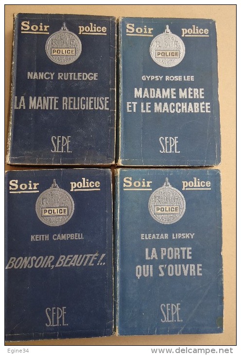 Editions S.E.P.E  Collection SOIR POLICE - Lot 4vol.- E. Lipsky - K. Campbell - G. Rose Lee - N. Rutledge - S.E.P.E.