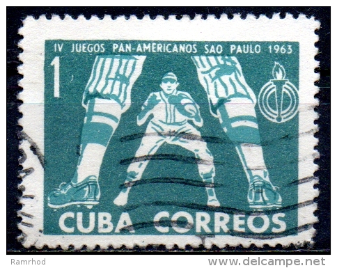 1963 4th Pan-American Games, Sao Paulo - 1c Baseball  FU - Oblitérés