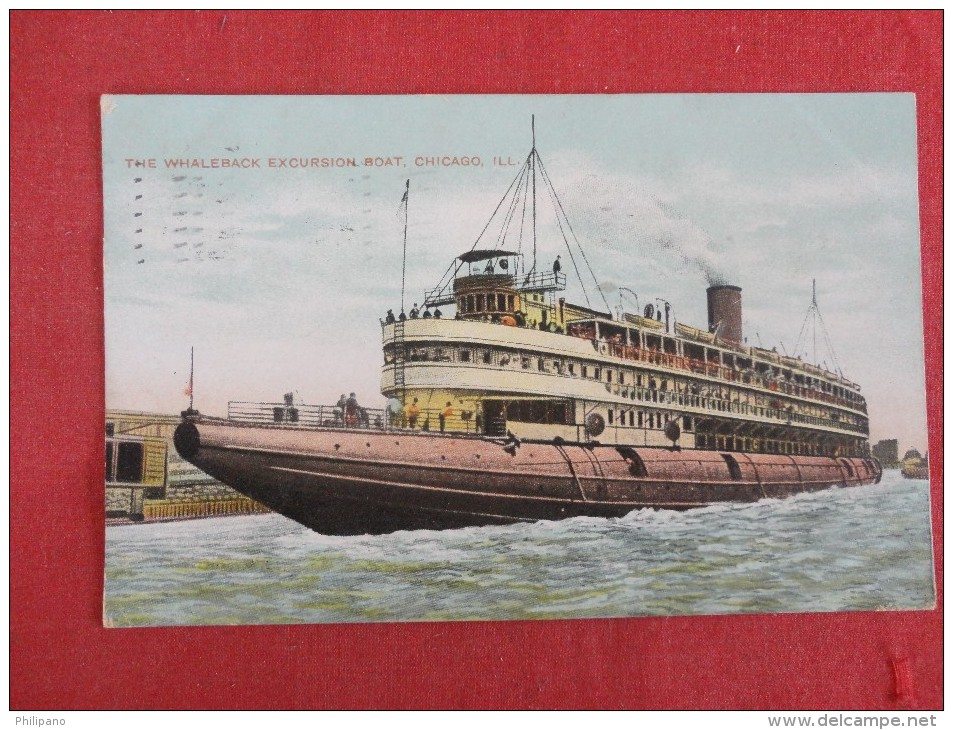 Whaleback Excursion Boat Chicago Il-- -------ref  1660 - Paquebots