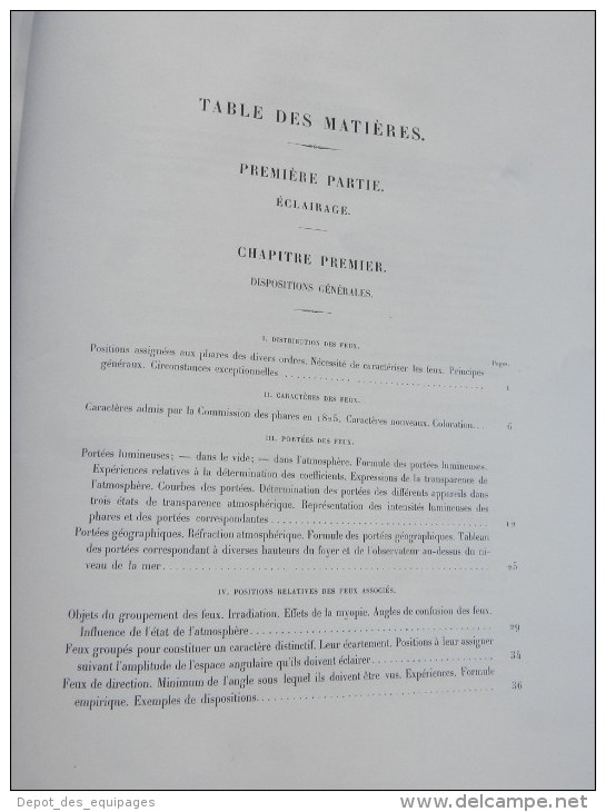 SUPERBE RARE LIVRE : ECLAIRAGE & BALISAGE des COTES de FRANCE - EDITION 1864 ........
