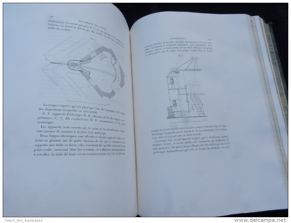 SUPERBE RARE LIVRE : ECLAIRAGE & BALISAGE des COTES de FRANCE - EDITION 1864 ........