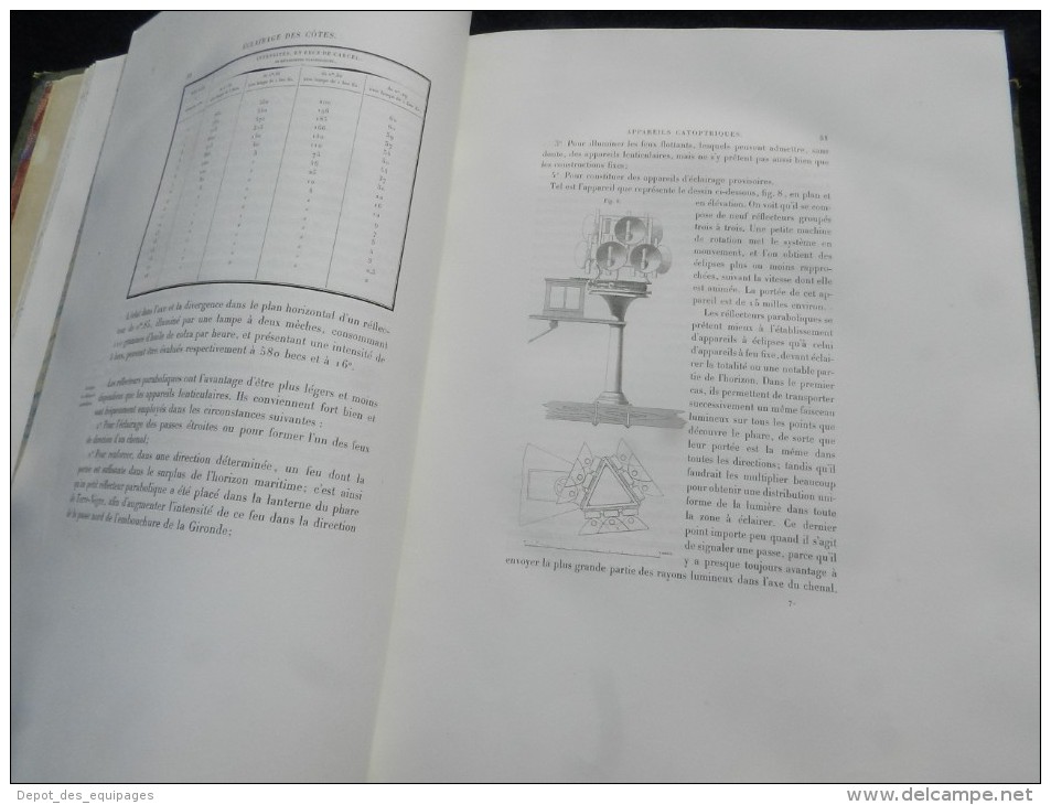 SUPERBE RARE LIVRE : ECLAIRAGE & BALISAGE des COTES de FRANCE - EDITION 1864 ........