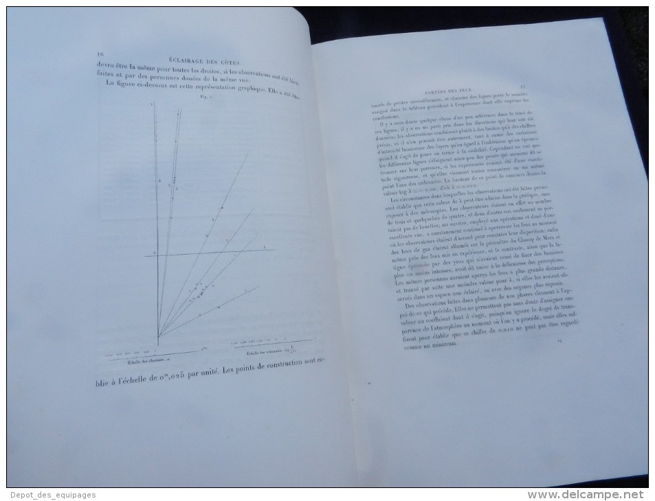 SUPERBE RARE LIVRE : ECLAIRAGE & BALISAGE des COTES de FRANCE - EDITION 1864 ........