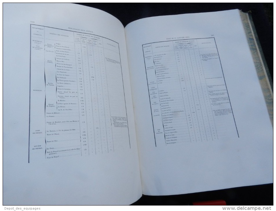 SUPERBE RARE LIVRE : ECLAIRAGE & BALISAGE des COTES de FRANCE - EDITION 1864 ........