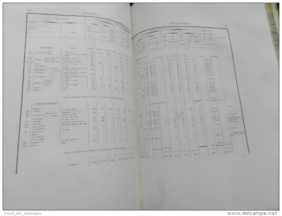 SUPERBE RARE LIVRE : ECLAIRAGE & BALISAGE des COTES de FRANCE - EDITION 1864 ........