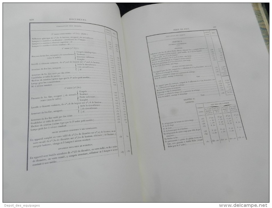 SUPERBE RARE LIVRE : ECLAIRAGE & BALISAGE des COTES de FRANCE - EDITION 1864 ........