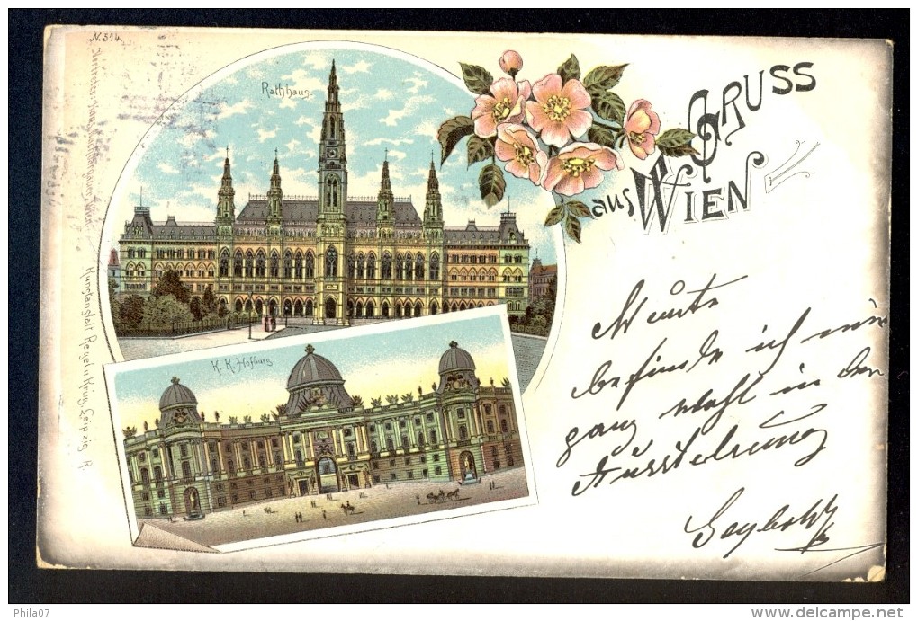 Gruss Aus Dem Prater Wien / Litho. Regel&Krug No. 1287 / Year 1899 / Old Postcard Traveled - Prater