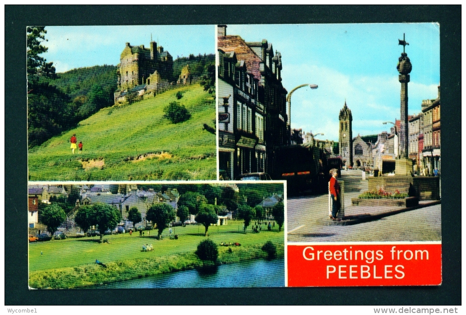 SCOTLAND  -  Peebles  Multi View  Used Postcard As Scans - Peeblesshire