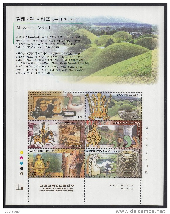 Korea South MNH Scott #1970 Minisheet Of 6 Different 170w Three Countries Era Artifacts - Millenium - Korea, South