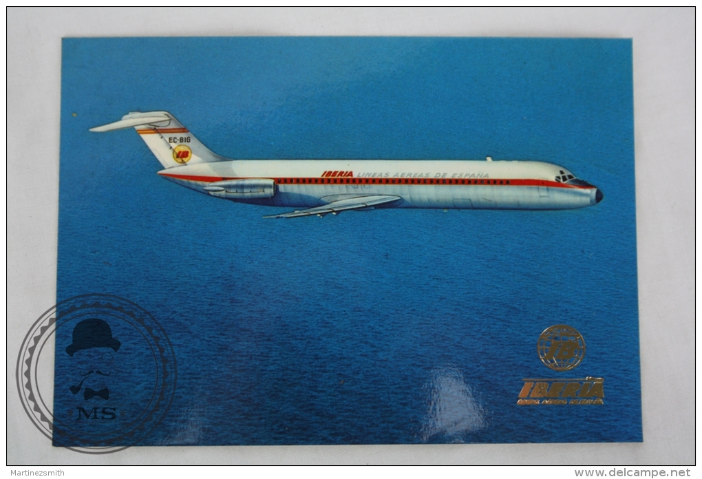 Airline Transport Postcard -  Iberia Airlines - DC 9 Douglas Jet - Dirigibili