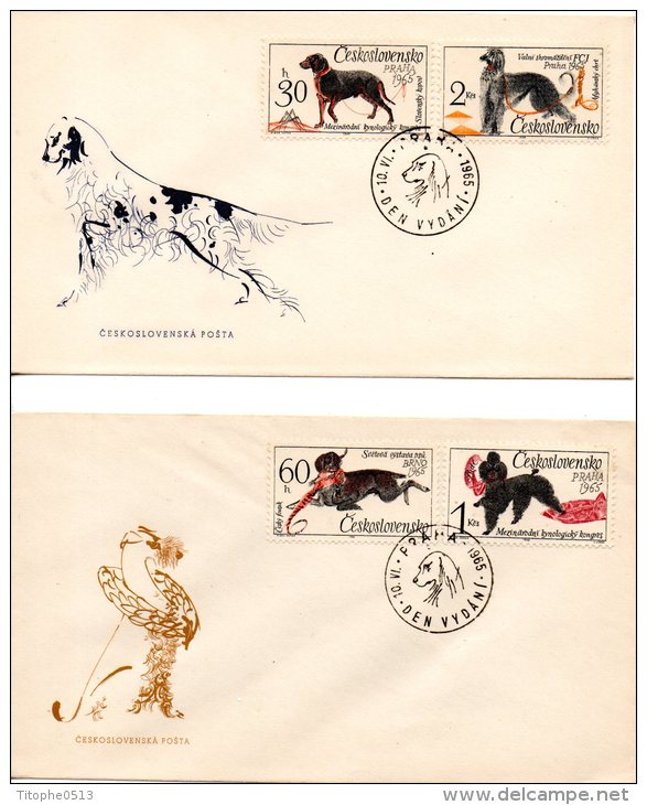 TCHECOSLOVAQUIE. N°1408-13 De 1975 Sur 3 Enveloppes 1er Jour. Chiens. - Honden