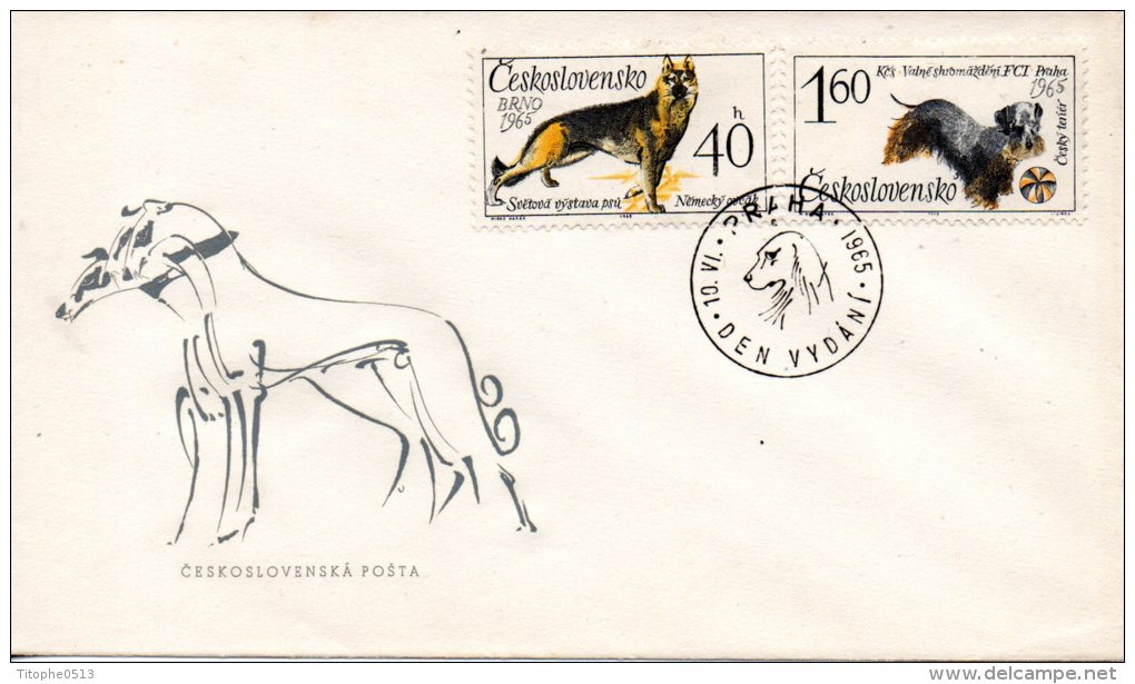 TCHECOSLOVAQUIE. N°1408-13 De 1975 Sur 3 Enveloppes 1er Jour. Chiens. - Hunde