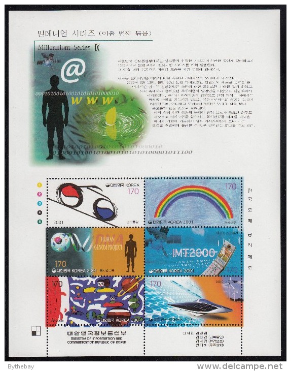 Korea South MNH Scott #1977 Minisheet Of 6 Different 170w Visions Of The Future - Millenium - Corée Du Sud